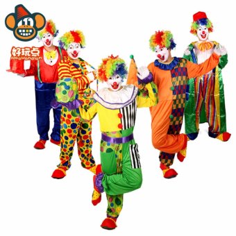 2PCS/Set Clown Cosplay Halloween Costumes For Adult Men Jumpsuit+Cap Size 170-180CM - Intl June 2018 - 3 2PCS/Set Clown Cosplay Halloween Costumes for Adult Men Jumpsuit+Cap Size 170-180CM - intl - 3