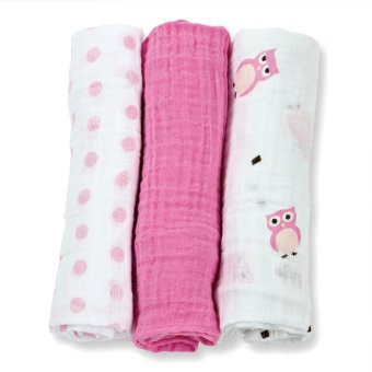 3Pcs Set Muslin Cotton Baby Swaddles Newborn Baby Blankets 70*70cmBath Towel Pink June 2018 - 2 3Pcs Set Muslin Cotton Baby Swaddles Newborn Baby Blankets 70*70cmBath Towel Pink - 2