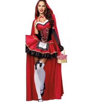 3PCS/Set Cosplay Dress+Cloak+Gloves Little Red Riding Hood Adult Halloween Costume For Women (M Size) - Intl June 2018 - 3 3PCS/Set Cosplay Dress+Cloak+Gloves Little Red Riding Hood Adult Halloween Costume for Women (M Size) - intl - 3