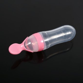 90mL Baby Toddler Feeding Bottle With Spoon Cereal Squeeze Feeder(Pink) - Intl June 2018 - 2 90mL Baby Toddler Feeding Bottle with Spoon Cereal Squeeze Feeder(Pink) - intl - 2