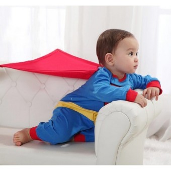 Baby Boy SuperHero Superman Costume Jumpsuit And Cape Blue June 2018 - 5 Baby Boy SuperHero Superman Costume Jumpsuit and Cape Blue - 5