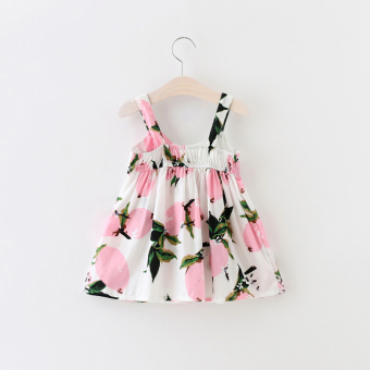 Baby Girls Floral Dress Lemon Print Bowknot Dress(Pink) June 2018 - 2 Baby Girls Floral Dress Lemon Print Bowknot Dress(Pink) - 2
