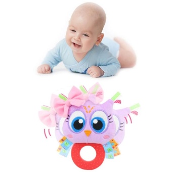 Baby Rattle Hand Bell Toys Plush Owl Elephant Monkey Lion RattleDolls Gifts For Infants Color:Purple - Intl June 2018 - 2 Baby Rattle Hand Bell Toys Plush Owl Elephant Monkey Lion RattleDolls Gifts for Infants Color:Purple - intl - 2