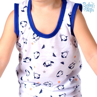 Baby Steps Basic Wear Penguin Baby Boy Terno Clothing Sets (Blue) June 2018 - 2 Baby Steps Basic Wear Penguin Baby Boy Terno Clothing Sets (Blue) - 2
