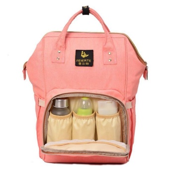 Beau Large Capacity Backpack Mummy Bag Baby Water Feeding Bottle Diaper Bag Orange-pink - Intl June 2018 - 3 Beau Large Capacity Backpack Mummy Bag Baby Water Feeding Bottle Diaper Bag Orange-pink - intl - 3