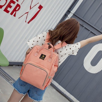 Beau Large Capacity Backpack Mummy Bag Baby Water Feeding Bottle Diaper Bag Orange-pink - Intl June 2018 - 4 Beau Large Capacity Backpack Mummy Bag Baby Water Feeding Bottle Diaper Bag Orange-pink - intl - 4
