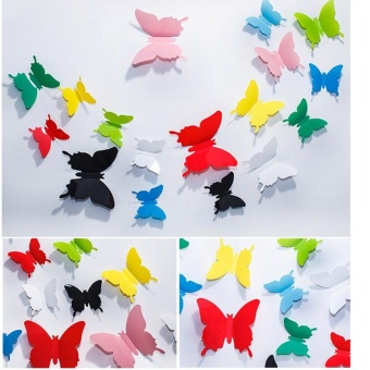 #BLACK 12pcs 3D Butterfly Wall Stickers Refrigerator Home DecorSticker On The Art Wall Decal Mural For Creative Vintage Homeappliances Kids Rooms - Intl June 2018 - 2 #BLACK 12pcs 3D Butterfly wall stickers refrigerator home decorSticker on the Art Wall decal Mural for creative vintage Homeappliances kids rooms - intl - 2