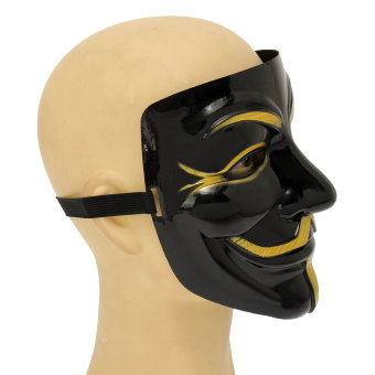 Black Anonymous Mask V For Vendetta Guy Halloween Men Cosplay Costume Collectors June 2018 - 4 Black Anonymous Mask V for Vendetta Guy Halloween Men Cosplay Costume Collectors - 4