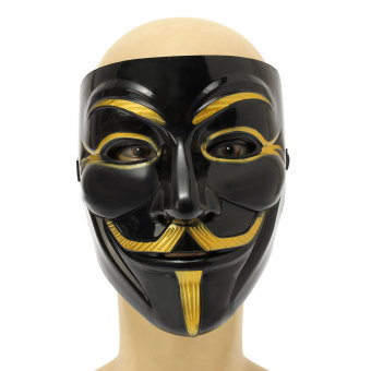 Black Anonymous Mask V For Vendetta Guy Halloween Men Cosplay Costume Collectors June 2018 - 3 Black Anonymous Mask V for Vendetta Guy Halloween Men Cosplay Costume Collectors - 3