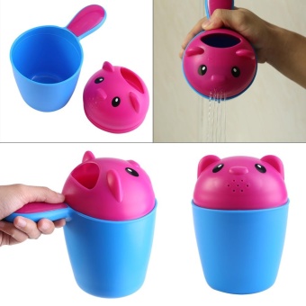 Cartoon Baby Child Hair Wash Shower Water Pourer Bath NozzleShampoo Rinse Cup Rose Red + Green - Intl July 2018 - 5 Cartoon Baby Child Hair Wash Shower Water Pourer Bath NozzleShampoo Rinse Cup Rose Red + Green - intl - 5