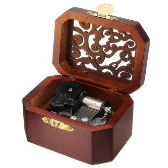 CLASSIC OCTAGON WOOD WIND UP MUSIC BOX:CASTLE IN THE SKY April 2018 - 2 CLASSIC OCTAGON WOOD WIND UP MUSIC BOX:CASTLE IN THE SKY - 2