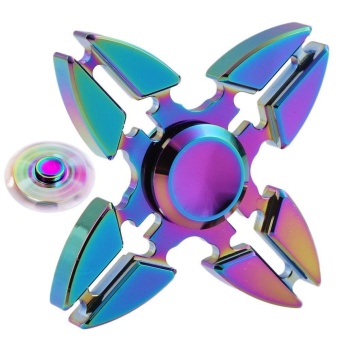 Color Rainbow Aluminum Metal Tri Hand Finger Spinner Fidget EDC Desk Toy Gyro - Intl July 2018 - 5 Color Rainbow Aluminum Metal Tri Hand Finger Spinner Fidget EDC Desk Toy Gyro - intl - 5