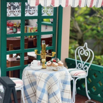 DIY Wooden LED Kit Dollhouse Model Kit Star Cafe Coffee Bar June 2018 - 2 DIY Wooden LED Kit Dollhouse Model Kit Star Cafe Coffee Bar - 2