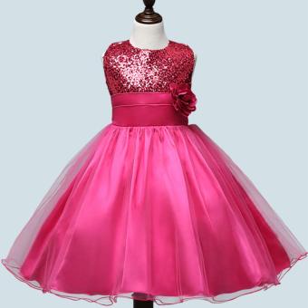 Fashion Gilrs Sleeveless Princess Party Birthday Wedding SequinFlower Lace Dress(Grey) June 2018 - 4 Fashion Gilrs Sleeveless Princess Party Birthday Wedding SequinFlower Lace Dress(Grey) - 4