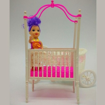 Great Fun Sweet Crib For Barbie Girls Doll Furniture Kelly Doll's Baby Doll Accessories - Intl June 2018 - 2 Great Fun Sweet Crib For Barbie Girls Doll Furniture Kelly Doll's Baby Doll Accessories - intl - 2