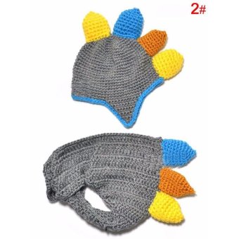 Handmade Crochet Baby Hat And Diaper Cover Newborn PhotographyProps Dinosaur Beanie With Shorts Children Costume Set - Intl June 2018 - 2 Handmade Crochet Baby Hat and Diaper Cover Newborn PhotographyProps Dinosaur Beanie with Shorts Children Costume Set - intl - 2