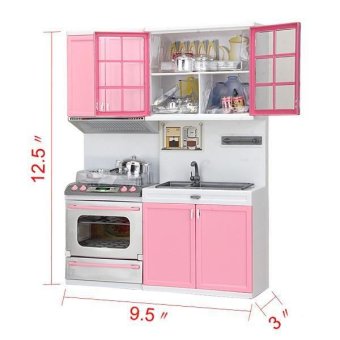 Mini Kids Modern Kitchen Pretend Play Cook Cabinet Stove Toys(Pink) June 2018 - 3 Mini Kids Modern Kitchen Pretend Play Cook Cabinet Stove Toys(Pink) - 3
