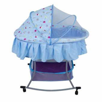 PHub WyonBaby Baby Cradle Bed Crib Rocker With Storage Basket BLUE July 2018 - 2 PHub WyonBaby Baby Cradle Bed Crib Rocker with Storage Basket BLUE - 2