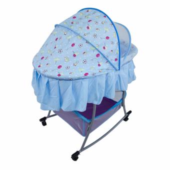 PHub WyonBaby Baby Cradle Bed Crib Rocker With Storage Basket BLUE July 2018 - 4 PHub WyonBaby Baby Cradle Bed Crib Rocker with Storage Basket BLUE - 4