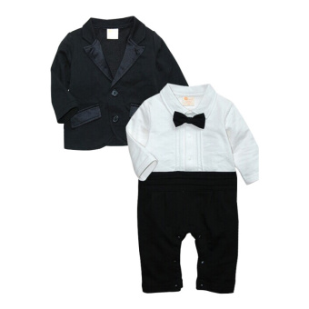 Rorychen Baby Boys 2PCS Gentleman Suit: Semiformal Romper + Coat June 2018 - 2 Rorychen Baby Boys 2PCS Gentleman Suit: Semiformal Romper + Coat - 2