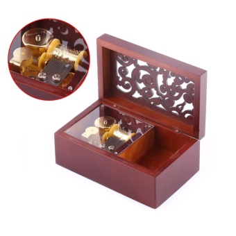 Solid Wood Miniature 18 Note Wind Up Music Box Jewelry Case (Silver Movement/Edelweiss) - Intl June 2018 - 5 Solid Wood Miniature 18 Note Wind Up Music Box Jewelry Case (Silver Movement/Edelweiss) - intl - 5