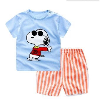 Summer Baby Boy Girl Clothing Sets Short Top + Pants 2pcs/setCartoon Sport Suit Baby Clothing Set Newborn Infant Clothing -Stripe - Intl June 2018 - 3 Summer Baby Boy Girl Clothing Sets Short Top + Pants 2pcs/setCartoon Sport Suit Baby Clothing Set Newborn Infant Clothing -Stripe - intl - 3