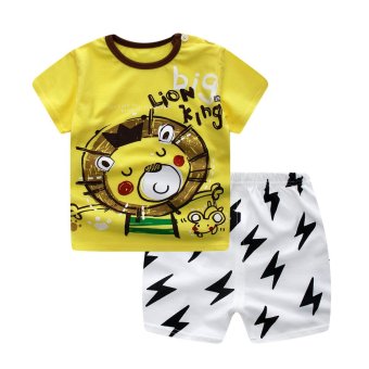 Summer Baby Boy Girl Clothing Sets Short Top + Pants 2pcs/setCartoon Sport Suit Baby Clothing Set Newborn Infant Clothing -Stripe - Intl June 2018 - 5 Summer Baby Boy Girl Clothing Sets Short Top + Pants 2pcs/setCartoon Sport Suit Baby Clothing Set Newborn Infant Clothing -Stripe - intl - 5
