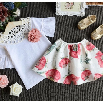 Toddler Kids Baby Girls T-shirt Tops+Skirt Dress Summer Outfits Clothes 2PCS Set - Intl June 2018 - 3 Toddler Kids Baby Girls T-shirt Tops+Skirt Dress Summer Outfits Clothes 2PCS Set - intl - 3