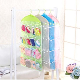 Transparent Polyester Fabric Hanging Bag With 4 Layers 16 StoragePockets Underwear Socks Storage Bags Organizer - Intl June 2018 - 3 Transparent Polyester Fabric Hanging Bag with 4 Layers 16 StoragePockets Underwear Socks Storage Bags Organizer - intl - 3