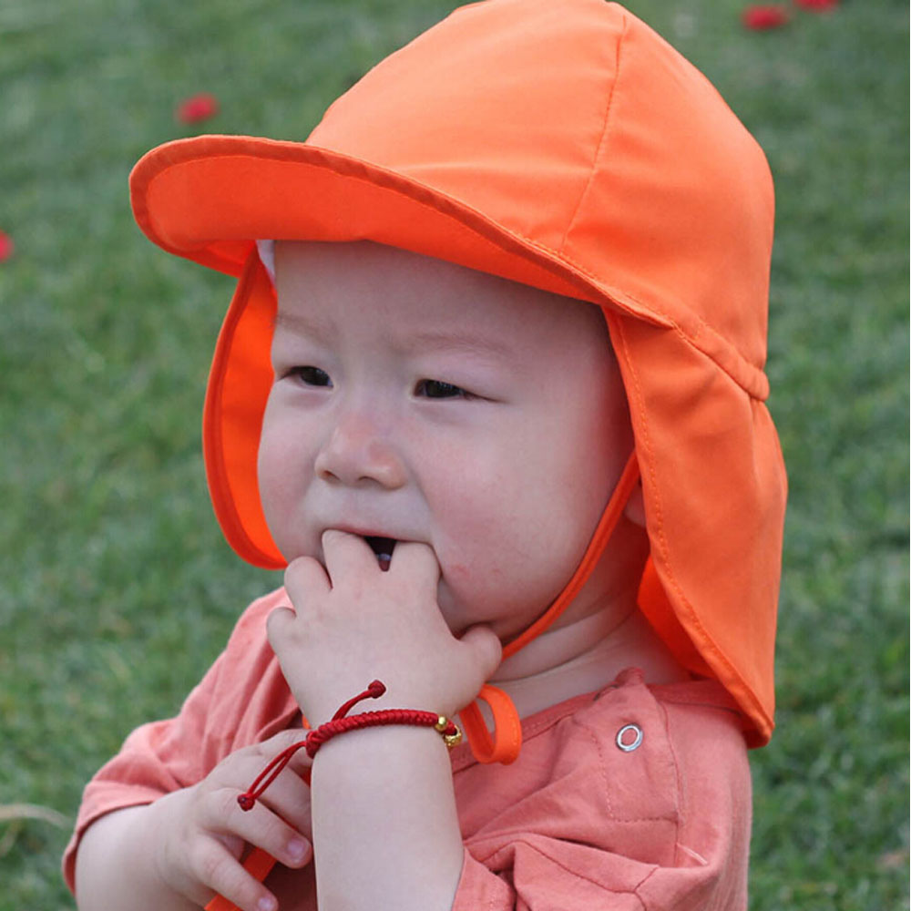 GBSDN สีทึบผ้าฝ้ายหมวกใส่ตามชายหาดฤดูร้อนป้องกันรังสียูวีเด็กทารกหมวกหมวกกันแดดหมวกแก๊ปทรงบัคเก็ต