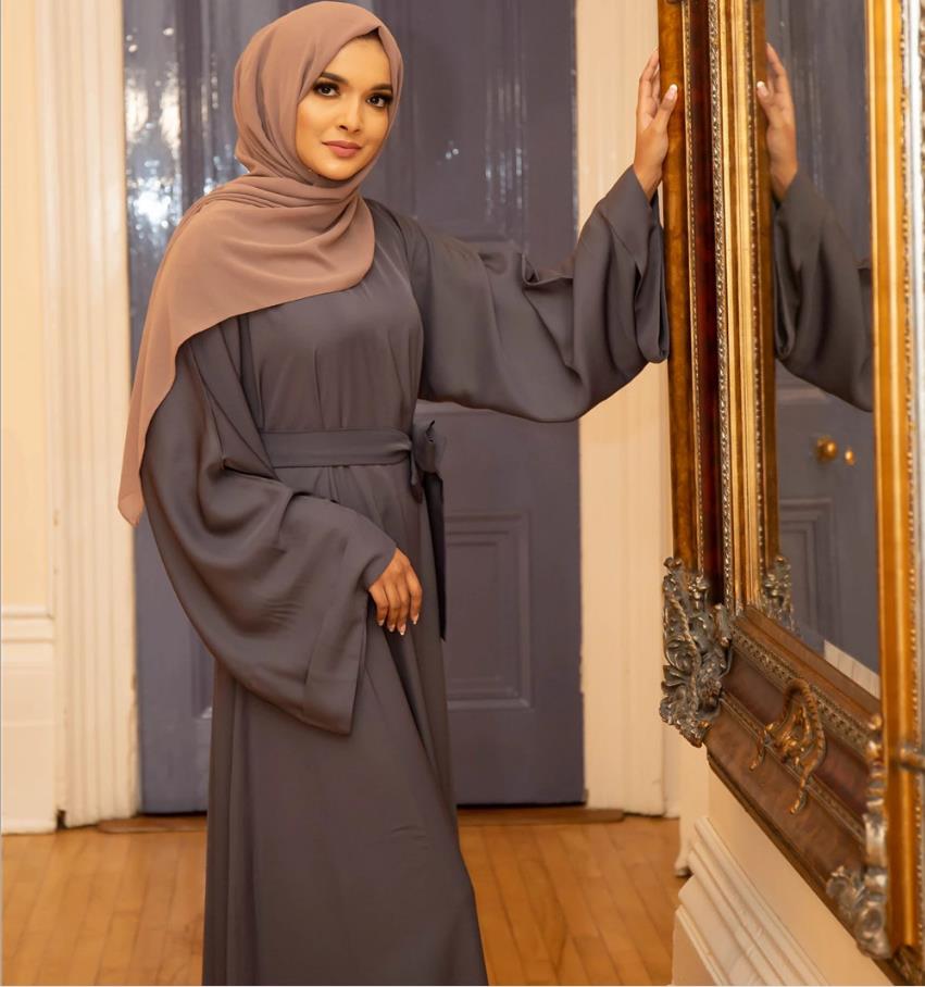 Eid Mubarek Abayaไก่งวงตุรกีมุสลิมฮิญาบแฟชั่นชุดKaftanอิสลามเสื้อผ้าสำหรับผู้หญิงVestidos Robe Musulman F1840