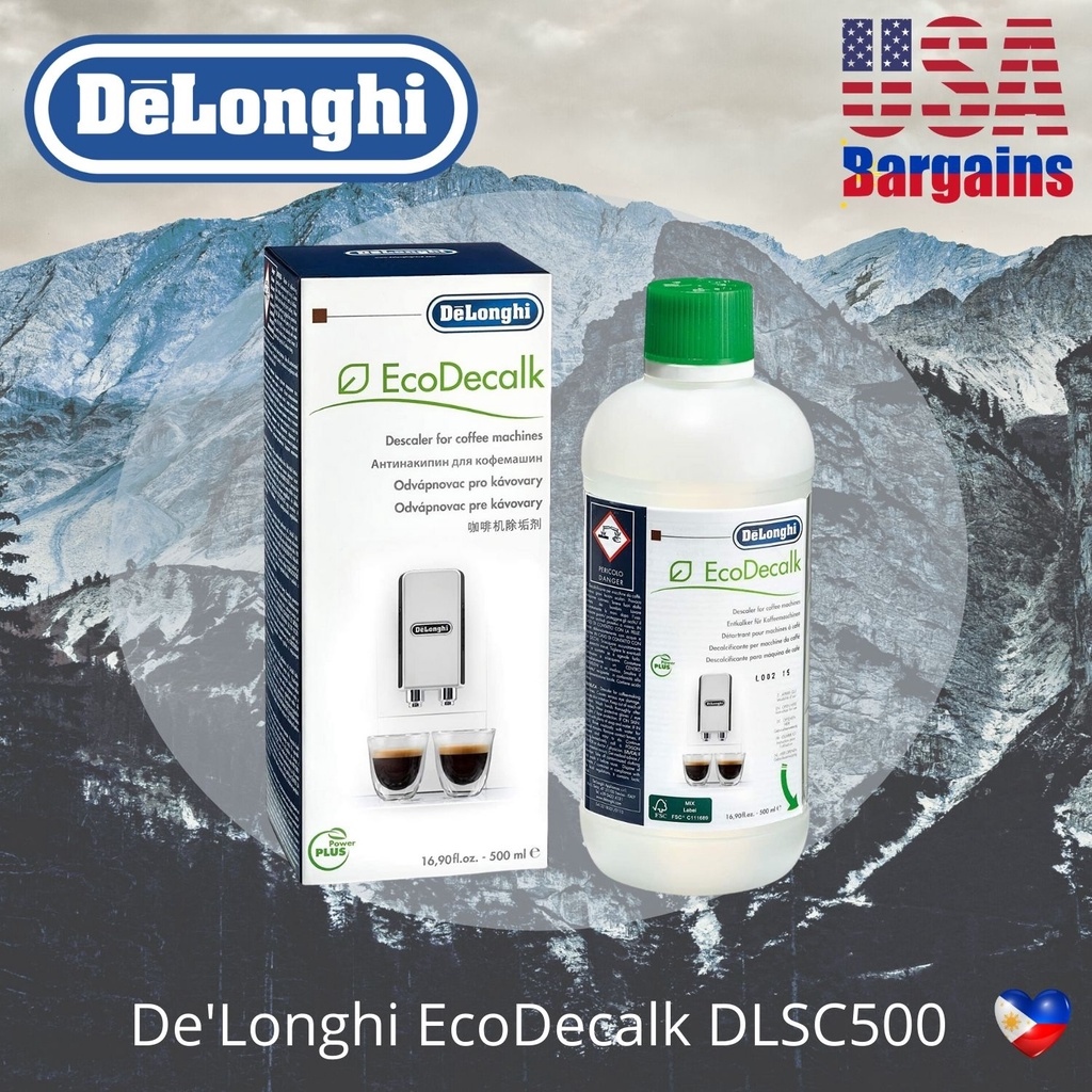 DeLonghi Descaler EcoDecalk DLSC500 500ml Universal Descaling Solution for  Espresso Machine Bulk