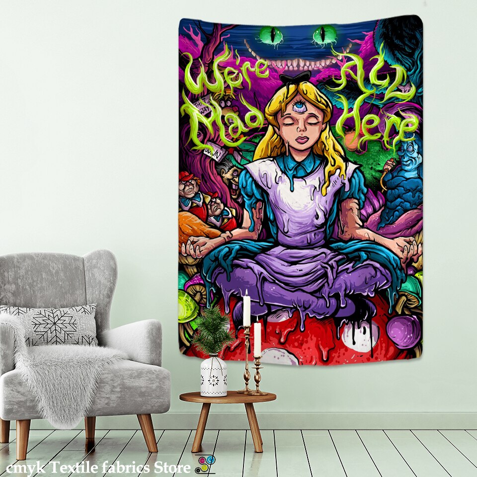 Zf Anime Cô Gái Thảm treo tường Ma Thuật Khoa Học Viễn Tưởng Hippie Bohemian Tapiz phòng ký túc xá Nghệ Thuật Trang Trí Nội Thất