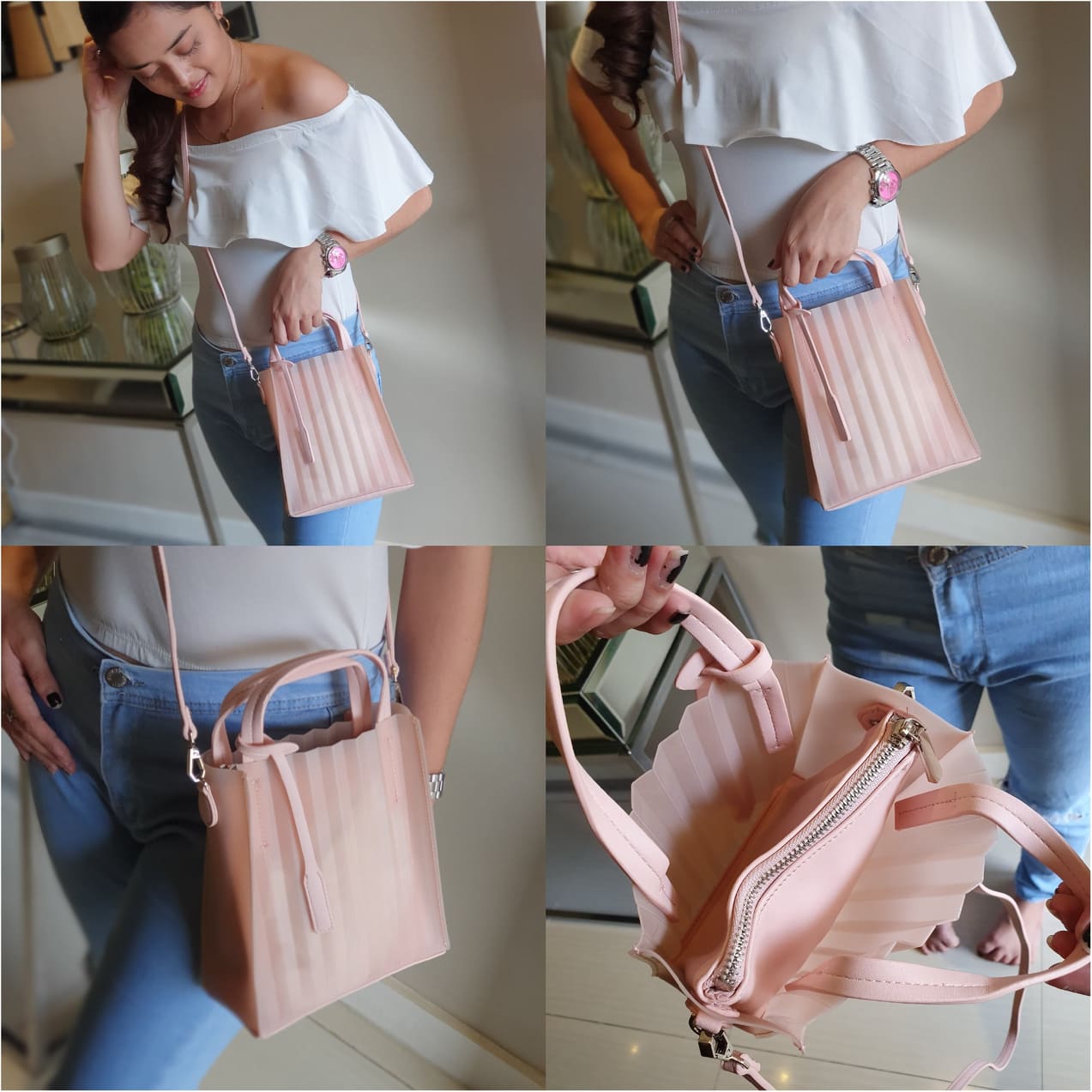 charles & keith translucent tote bag