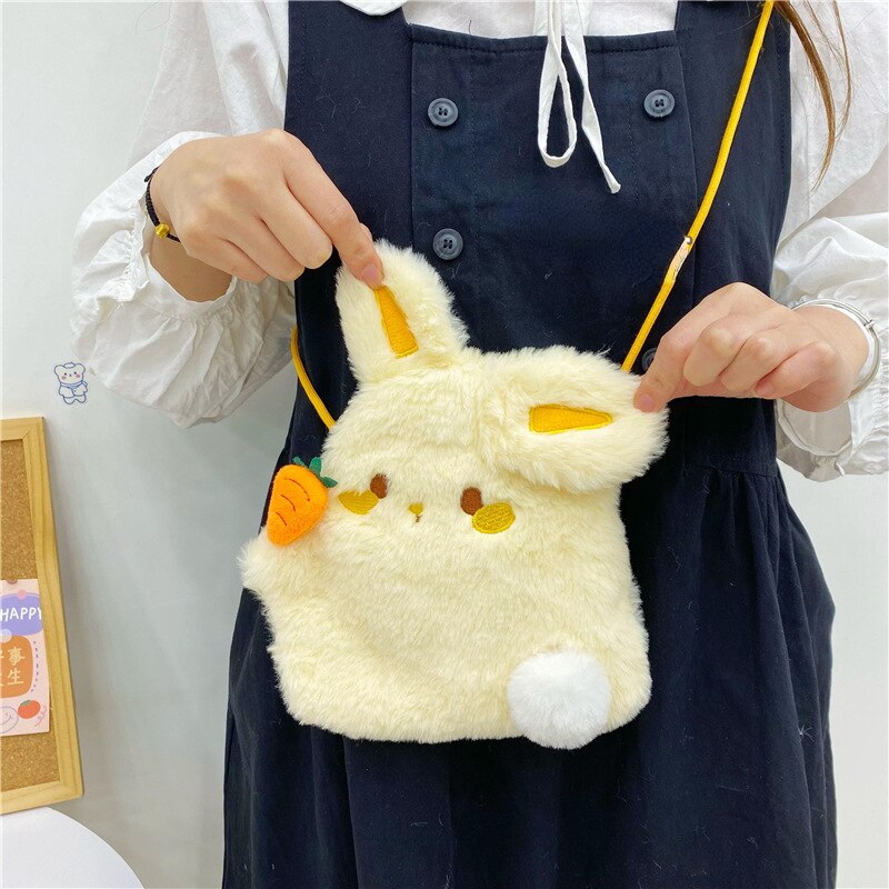 Cute Plush Rabbit Single Shoulder Bag Crossbody Bags Japanese Bunny Soft
