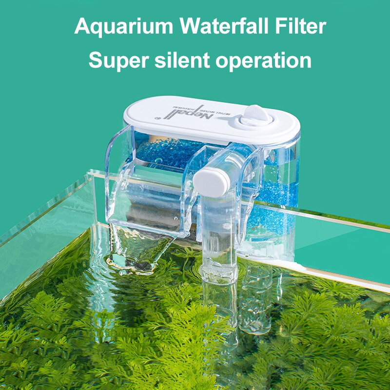 Heutn Filter Aquarium Fish Tank Waterfall Hang On External Oxygen Pump