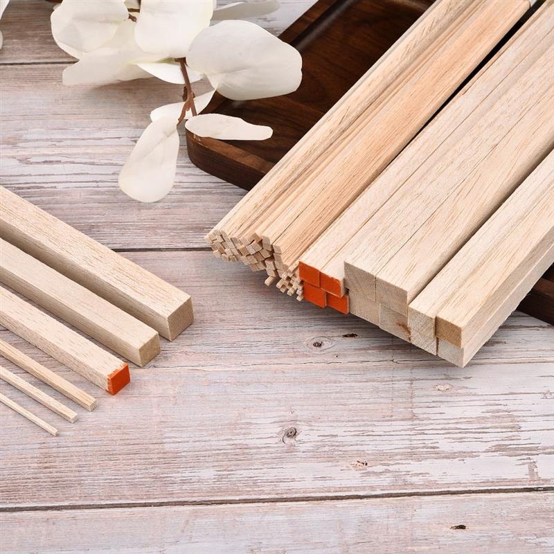 30cm/50cm Long Square Wooden Bar Wood Stick Strips For Airplane