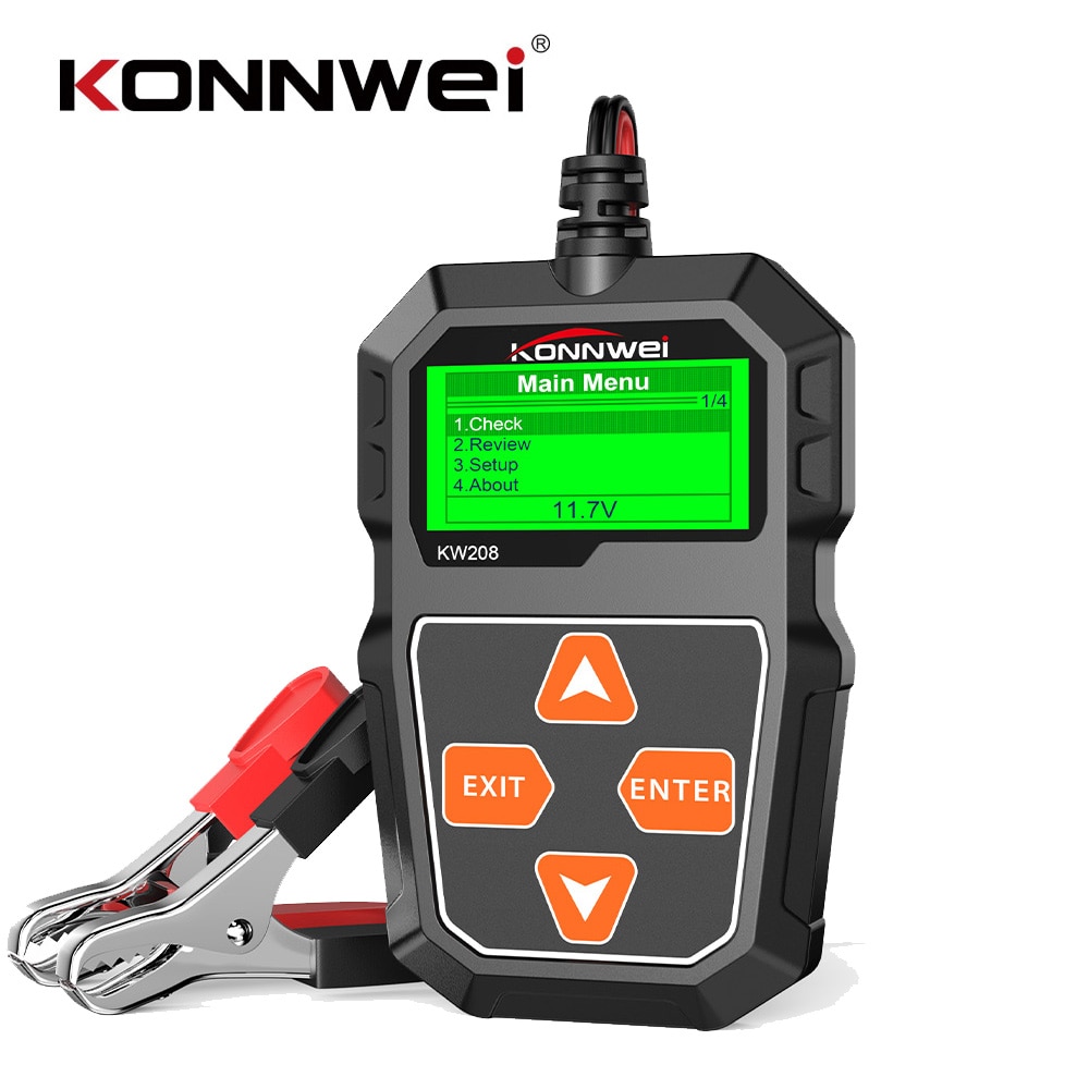 ZZOOI KONNWEI KW208 12V Car Battery Tester 100 to 2000CCA 12 Volts Battery Tools for the Car Quick Cranking Charging Diagnostic Tool Electrical Trade Tools & Teste