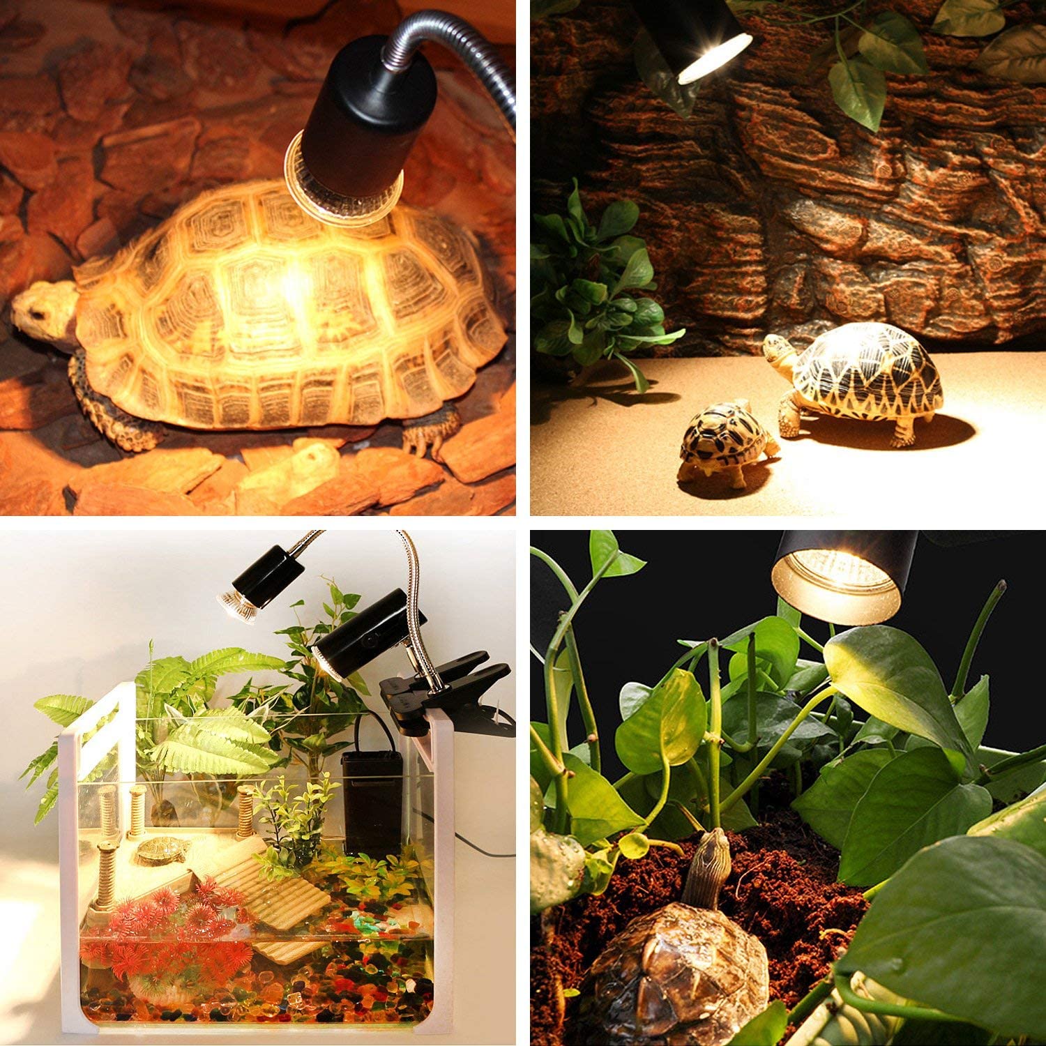 Reptile Heat Lamps Turtle Lamp UVB Reptile Light 360° Rotatable