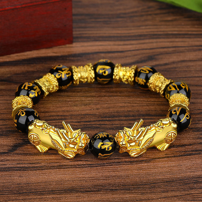 AUTHENTIC Black Onyx and Gold Sheen Obsidian Crystal Healing Protection  Bracelet | Shopee Philippines