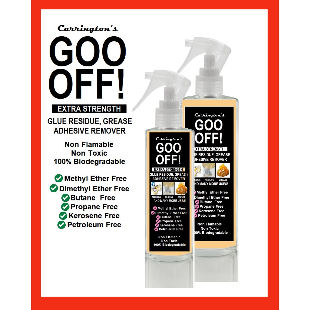 WKUA Goo Off Adhesive Remover non-abrasive solvents quickly dissolves tape  tar grease and wax