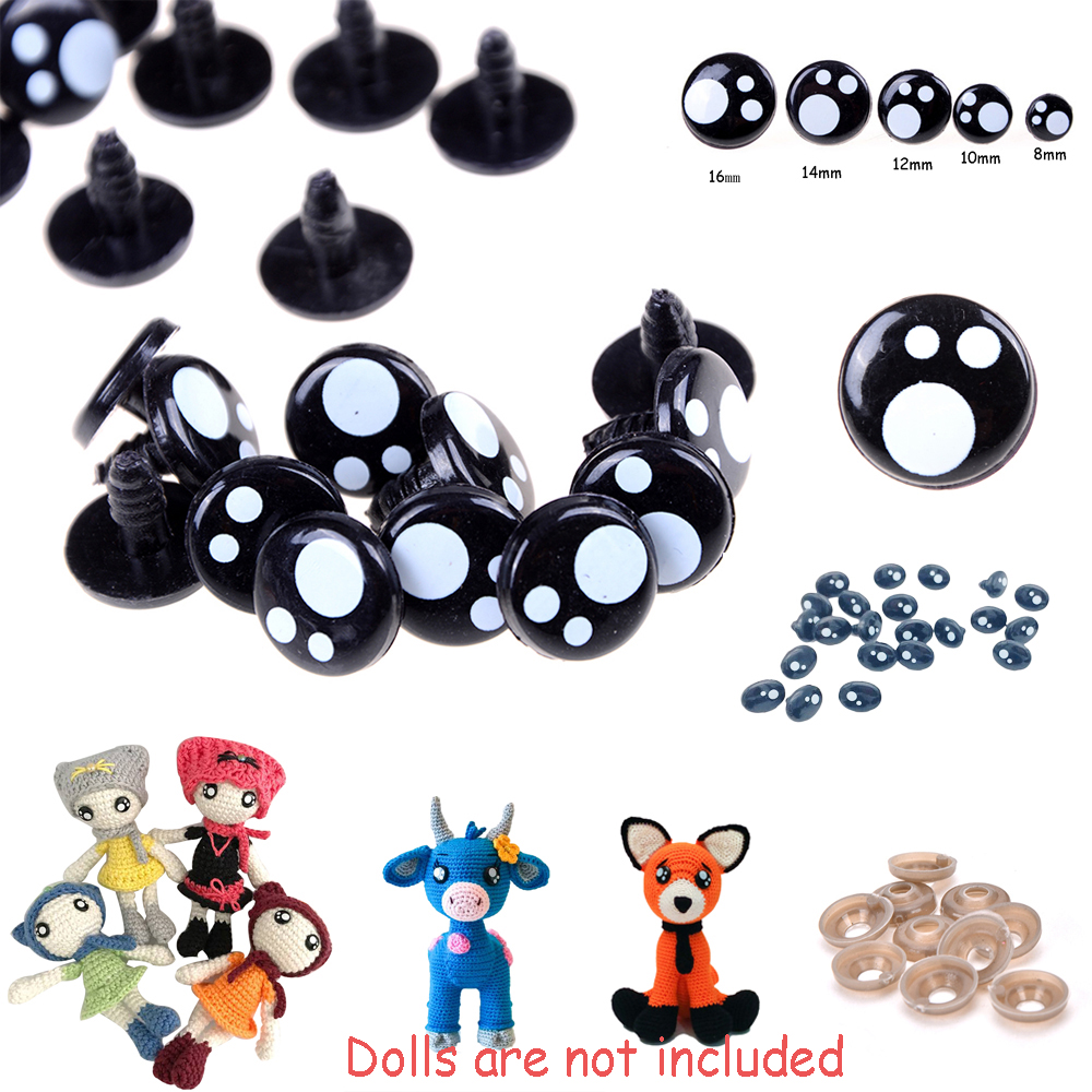 MENGLIANG 100PCS 8mm 12mm 14mm Hot Kawaii Funny Animal Teddy Bear Eyeballs Puppet Dolls Eyes Carton DIY Crafts