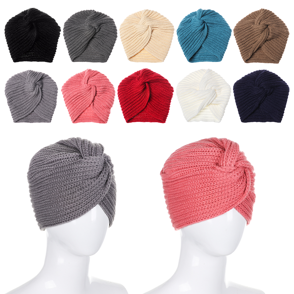 GAOJINDU19 Autumn Winter Hair band Knitted Hair Accessories Head Wrap Caps Women Felt Hat Ladies Turban Twist Headwrap Hat