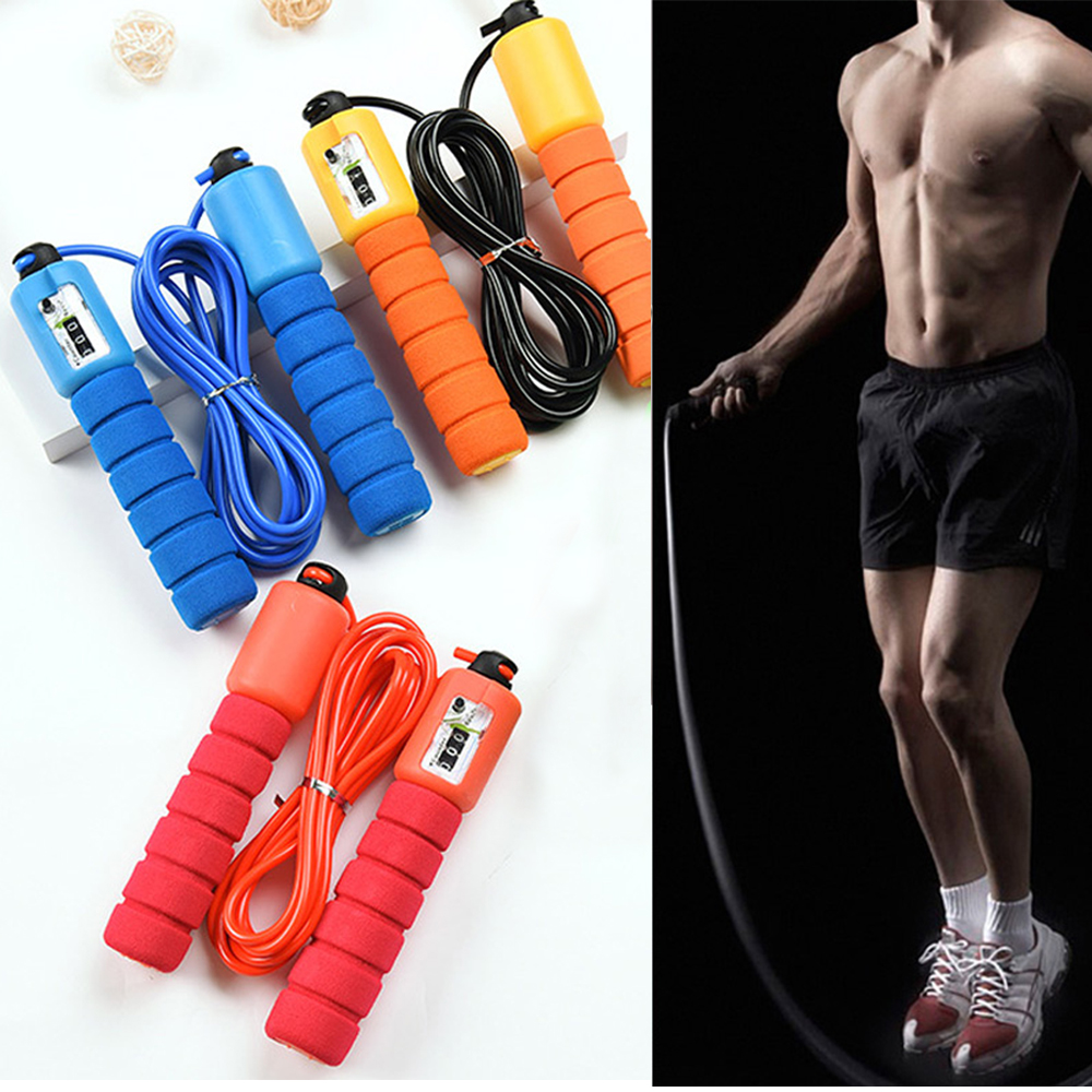 SOUMNS กีฬาการออกกำลังกายเครื่องมือออกกำลังกายอุปกรณ์เสริม PVC/เชือกถักอุปกรณ์กีฬาการนับอิเล็กทรอนิกส์ที่จับกันลื่นข้ามเชือกเชือกกระโดด