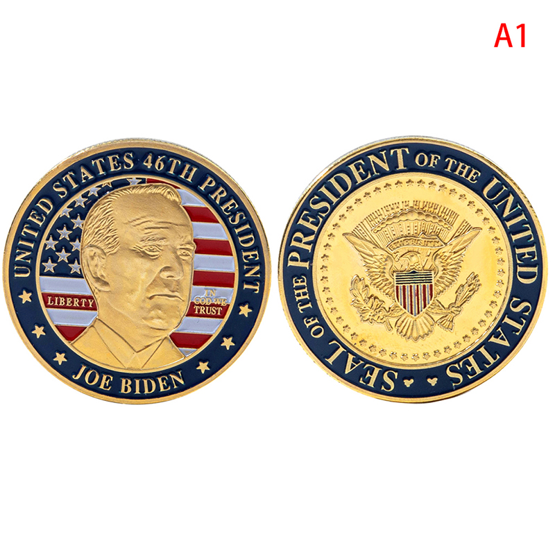 Đồng xu lưu niệm joe biden president lưu niệm đồng xu sưu tầm thử thách