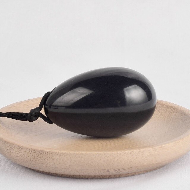เจาะ Yoni ไข่สีดำ Obsidian หินนวด Viginal กล้ามเนื้อกระชับ Reiki Healing เบนวาบอล Health Care Kegel การออกกำลังกายจุด