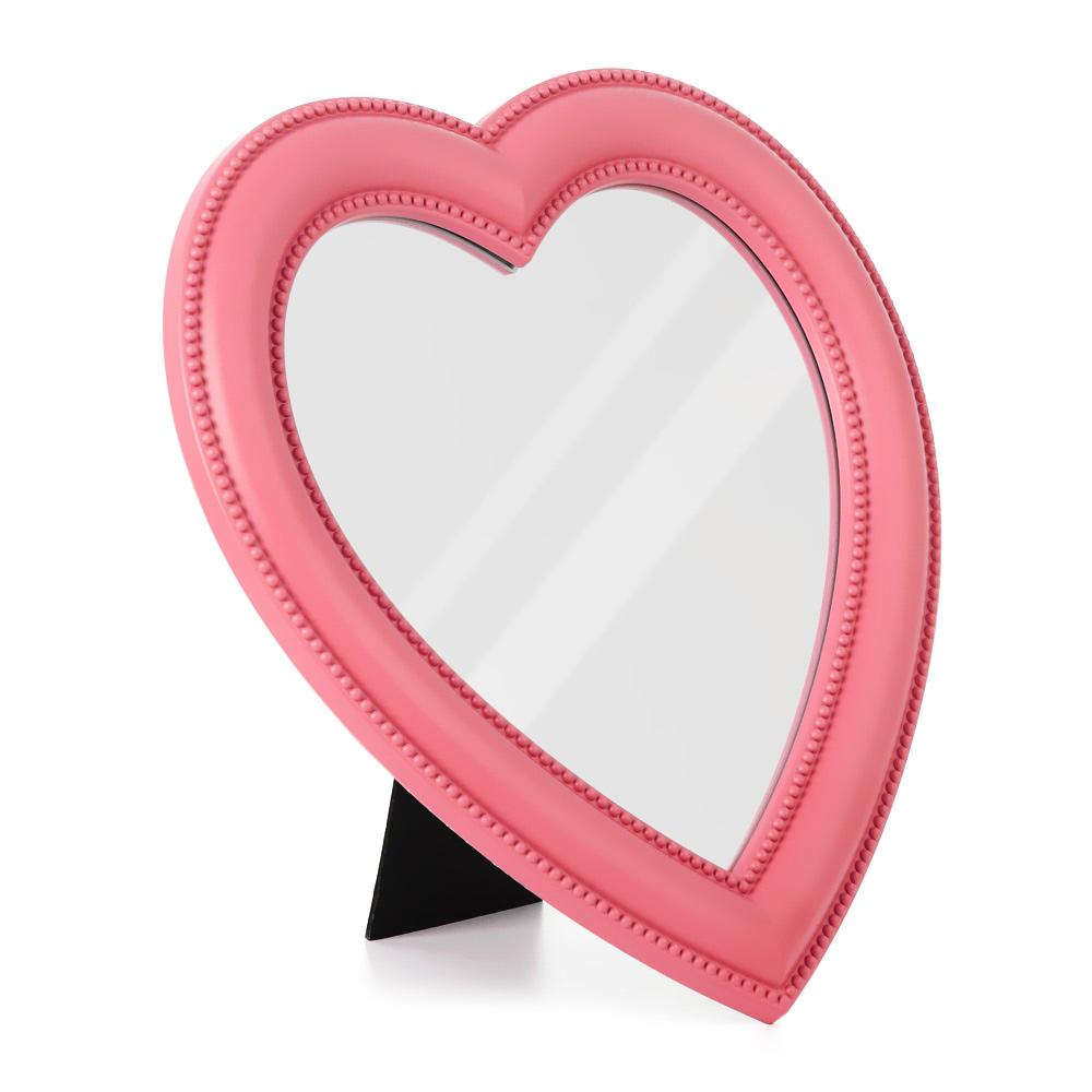SNSQDYW0010 Gift Desktop Cute Women/Girls Cosmetic Mirror Makeup Mirror Heart Shaped Handheld