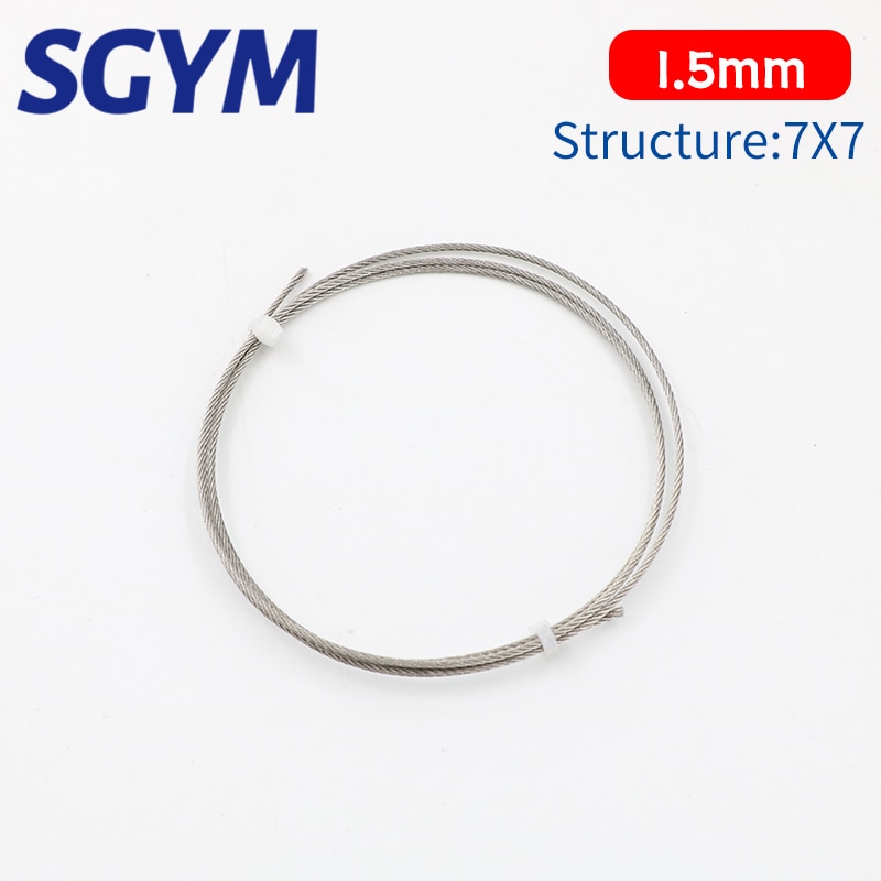 5/10m 304 Stainless Steel Wire Rope Soft Fishing Lifting Cable 7×7/7*