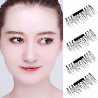 4 Pcs / Pair 3D Magnetic False Eyelashes Natural Handmade To Long False Eyelashes Thick Cross Eyelashes Eyelash Extension Kit - Intl June 2018 - 4 4 Pcs / Pair 3D Magnetic False Eyelashes Natural Handmade To Long False Eyelashes Thick Cross Eyelashes Eyelash Extension Kit - intl - 4