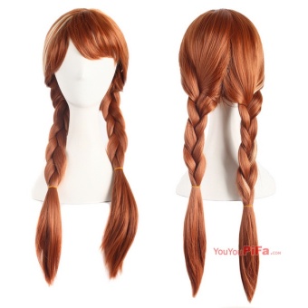 Anime Wigs Ice And Snow Anna With The Wigs Braids Brown Cosplay Wigs Hair Sets 61066 (Color: Light Brown) - Intl June 2018 - 2 Anime Wigs Ice And Snow Anna With The Wigs Braids Brown Cosplay Wigs Hair Sets 61066 (Color: Light Brown) - intl - 2
